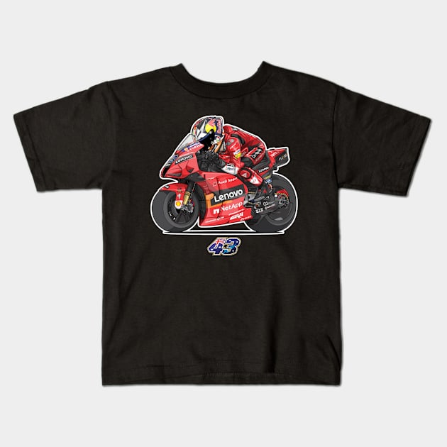 Jack Miller 43 Cartoon Kids T-Shirt by lavonneroberson